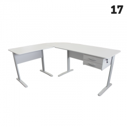 Mesa Platina em L com Gaveteiro